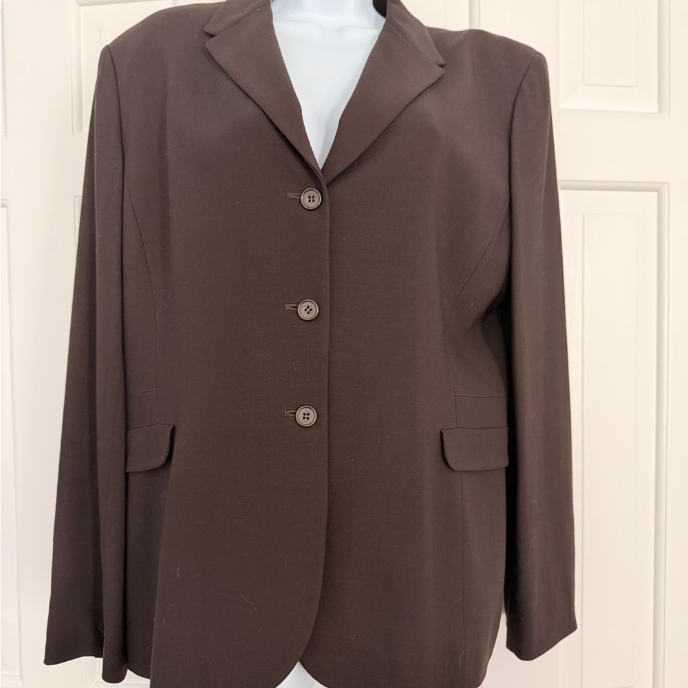 Anne Klein 2 Dark Chocolate Brown Women's Blazer